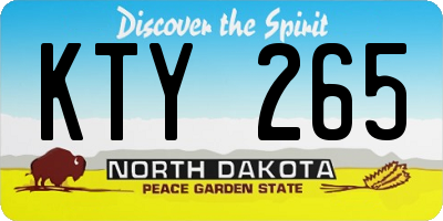 ND license plate KTY265