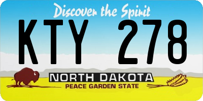 ND license plate KTY278
