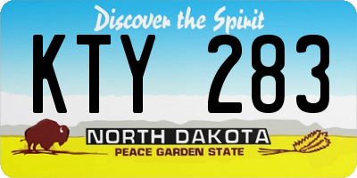 ND license plate KTY283
