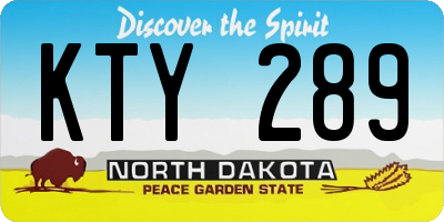 ND license plate KTY289
