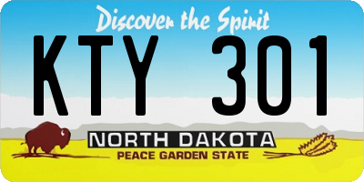 ND license plate KTY301
