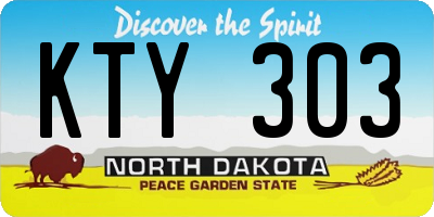 ND license plate KTY303