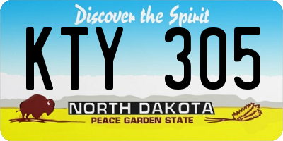 ND license plate KTY305