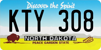 ND license plate KTY308
