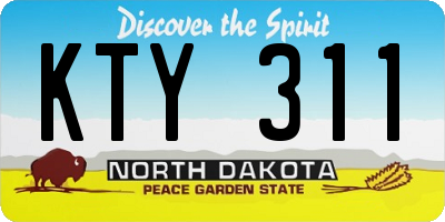 ND license plate KTY311