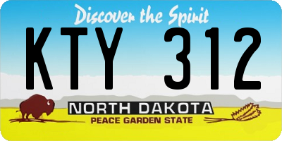 ND license plate KTY312