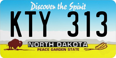 ND license plate KTY313