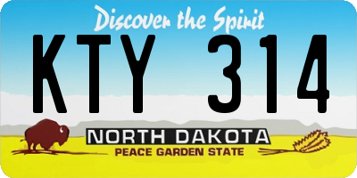 ND license plate KTY314