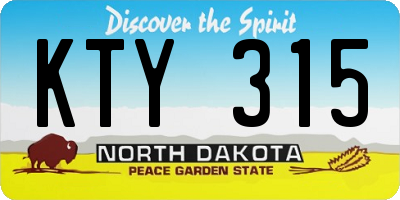 ND license plate KTY315