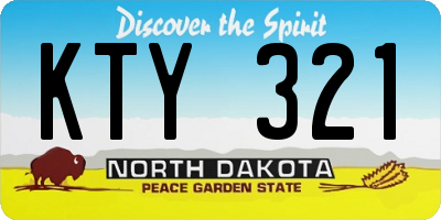 ND license plate KTY321