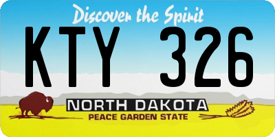 ND license plate KTY326