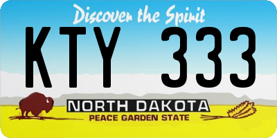 ND license plate KTY333