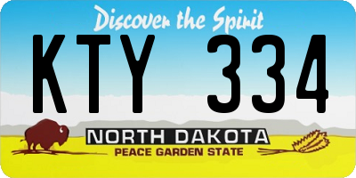 ND license plate KTY334