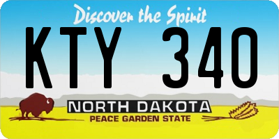 ND license plate KTY340
