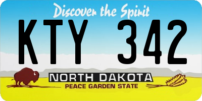 ND license plate KTY342