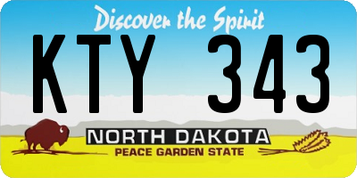 ND license plate KTY343