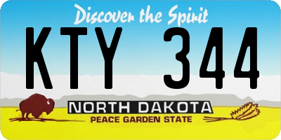 ND license plate KTY344
