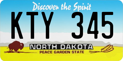 ND license plate KTY345