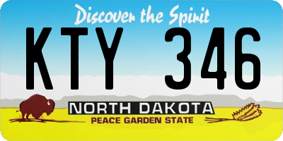 ND license plate KTY346