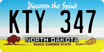 ND license plate KTY347