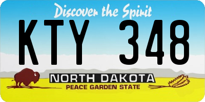 ND license plate KTY348