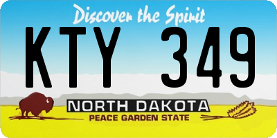 ND license plate KTY349