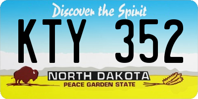 ND license plate KTY352
