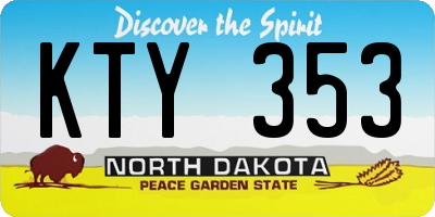 ND license plate KTY353