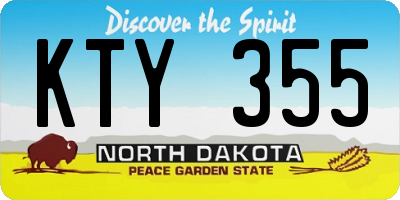 ND license plate KTY355