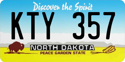 ND license plate KTY357