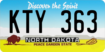 ND license plate KTY363