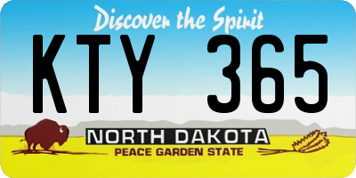 ND license plate KTY365