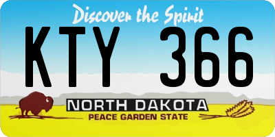 ND license plate KTY366