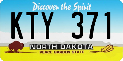 ND license plate KTY371