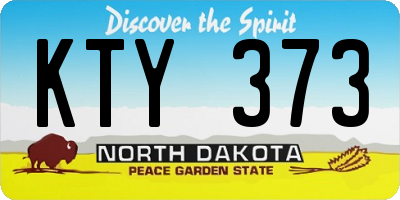 ND license plate KTY373