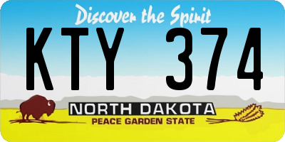 ND license plate KTY374