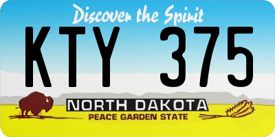 ND license plate KTY375