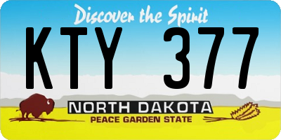 ND license plate KTY377