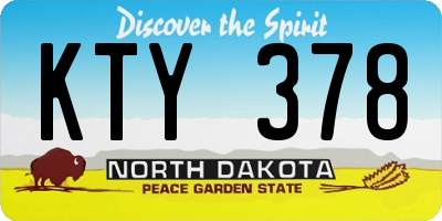 ND license plate KTY378
