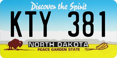 ND license plate KTY381