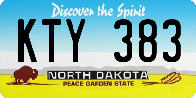 ND license plate KTY383