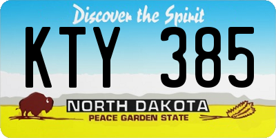 ND license plate KTY385