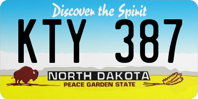 ND license plate KTY387