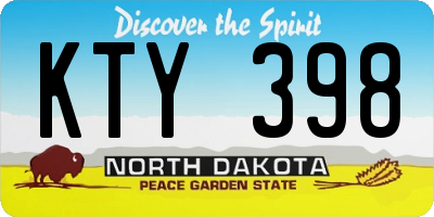 ND license plate KTY398