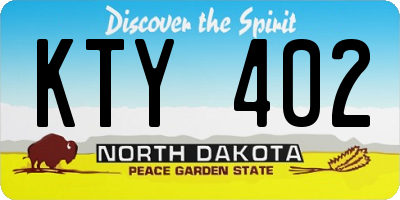 ND license plate KTY402