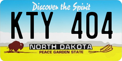 ND license plate KTY404