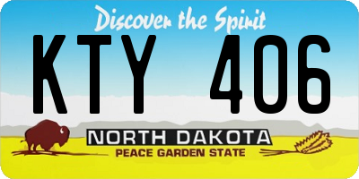 ND license plate KTY406
