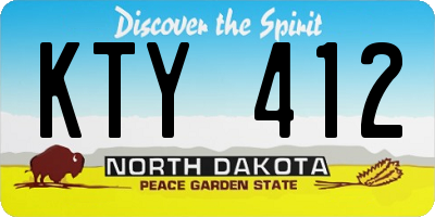 ND license plate KTY412