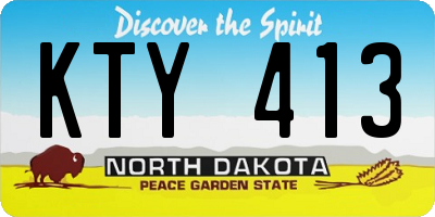 ND license plate KTY413