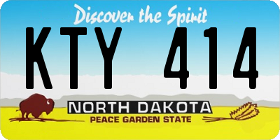 ND license plate KTY414